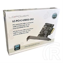 LC Power LC-PCI-C-USB32-2X2 PCIe adapter kártya (USB 3.2 Gen 2x2, USB-C, PCIe x4, külső NVMe M.2, LED, 20 Gb/s, fekete)