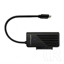 LC Power USB-C > SATA és NVMe átalakító LC-ADA-USB-SATA-NVME (2,5"/3,5" SATA, M.2 2230/2242/2260/2280, M- és B+M key)