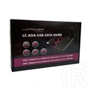 LC Power USB-C > SATA és NVMe átalakító LC-ADA-USB-SATA-NVME (2,5"/3,5" SATA, M.2 2230/2242/2260/2280, M- és B+M key)