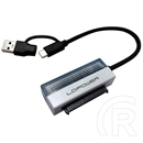 LC Power átalakító USB-C és USB-A > SATA és NVMe LC-ADA-USB-SATA-25 (2,5" HDD/SSD kompatibilis, USB 3.2 Gen1 5 Gb/s)