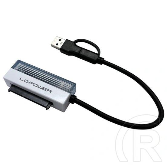 LC Power átalakító USB-C és USB-A > SATA és NVMe LC-ADA-USB-SATA-25 (2,5" HDD/SSD kompatibilis, USB 3.2 Gen1 5 Gb/s)