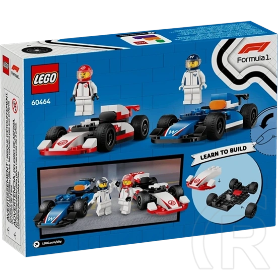 LEGO® City F1®-es Williams Racing és Haas F1® versenyautók, járműves játékszett 60464