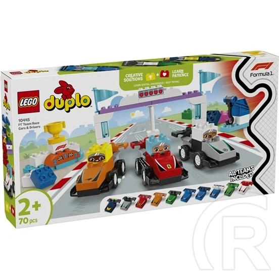 LEGO® DUPLO® Városi kalandok F1® versenyautók és pilóták, építőjáték a családi szórakozáshoz 10445
