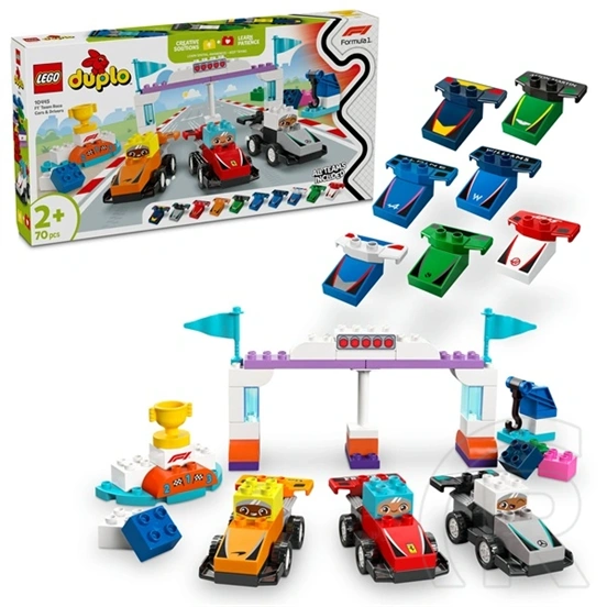 LEGO® DUPLO® Városi kalandok F1® versenyautók és pilóták, építőjáték a családi szórakozáshoz 10445