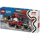 LEGO® F1®-es boxutca és személyzet, Ferrari autóval, versenyautós játék 60443