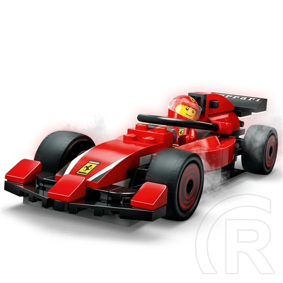 LEGO® F1®-es boxutca és személyzet, Ferrari autóval, versenyautós játék 60443