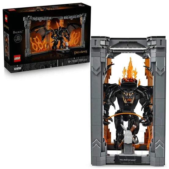 LEGO® Icons Könyvkuckó: A Gyűrűk Ura: Balrog™, dekorációs szett a könyvespolcra 10367