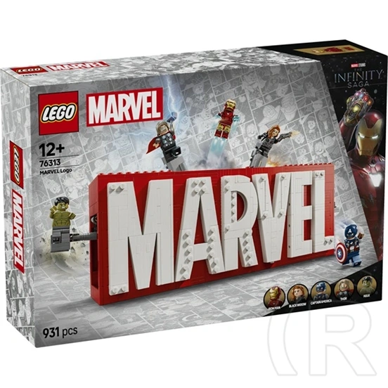 LEGO® Marvel: MARVEL logó és minifigurák, gyűjthető és megépíthető szett 76313