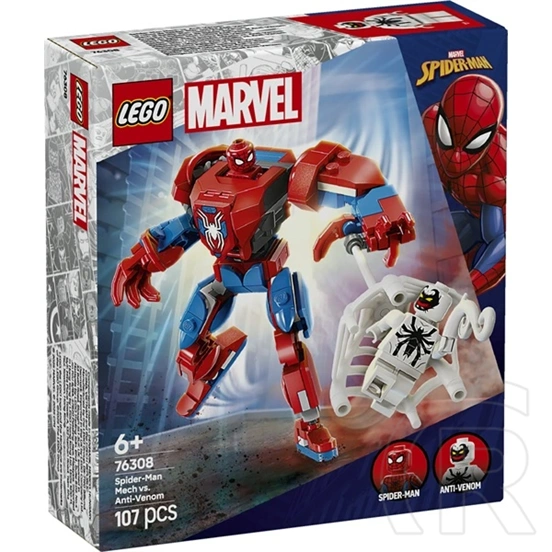 LEGO® Marvel Pókember robot vs. Anti-Venom, megépíthető játékfigurákat tartalmazó szett 76308