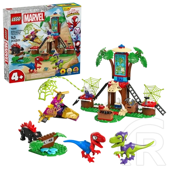 LEGO® Marvel Póki és csodálatos barátai Pókember és Gobby raptorcsatája a lombház főhadiszálláson 11200