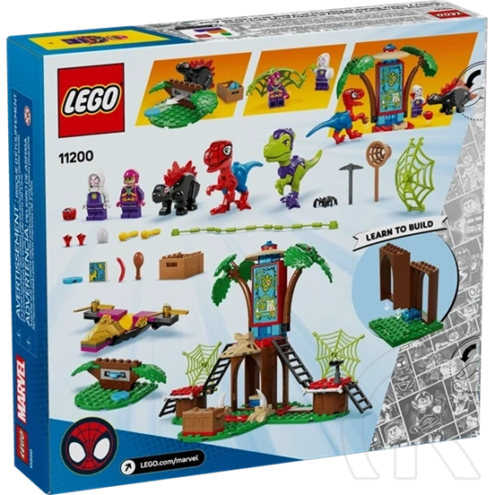 LEGO® Marvel Póki és csodálatos barátai Pókember és Gobby raptorcsatája a lombház főhadiszálláson 11200