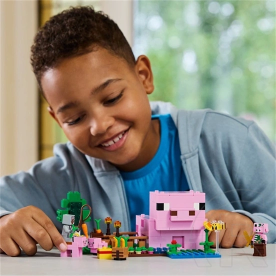LEGO® Minecraft® A kismalac háza, állatos gamer-építőjáték gyerekeknek 21268