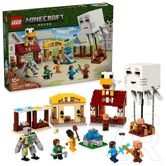 LEGO® Minecraft® A szellemléghajó és falutámadás, ajándék játék gamereknek, gyermekeknek 21273
