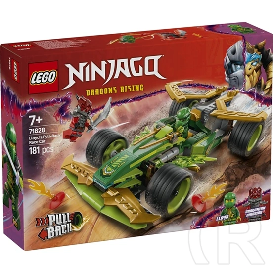 LEGO® NINJAGO® Lloyd hátrahúzhatós versenyautója, történetmesélős játékszett 71828