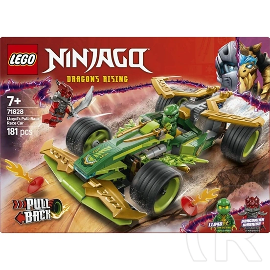 LEGO® NINJAGO® Lloyd hátrahúzhatós versenyautója, történetmesélős játékszett 71828