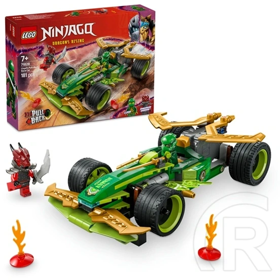 LEGO® NINJAGO® Lloyd hátrahúzhatós versenyautója, történetmesélős játékszett 71828