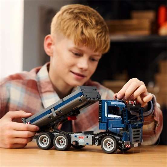 LEGO® Technic Billenőplatós teherautó, kék színű, játék építőipari munkagépet tartalmazó szett 42203