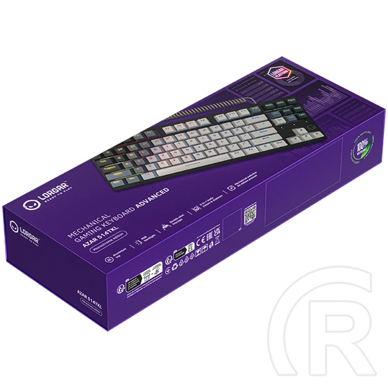 LORGAR Azar 514TKL mechanikus gamer billentyűzet (Dream Switches, USB, US, fehér)