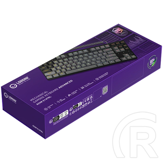 LORGAR Azar 514TKL mechanikus gamer billentyűzet (Dream Switches, USB, US, fekete)