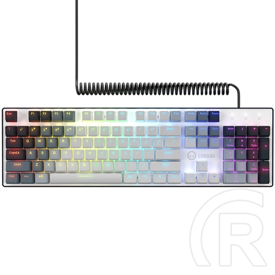 LORGAR Azar 514 mechanikus gamer billentyűzet (Dream Switches, USB, US, fehér)