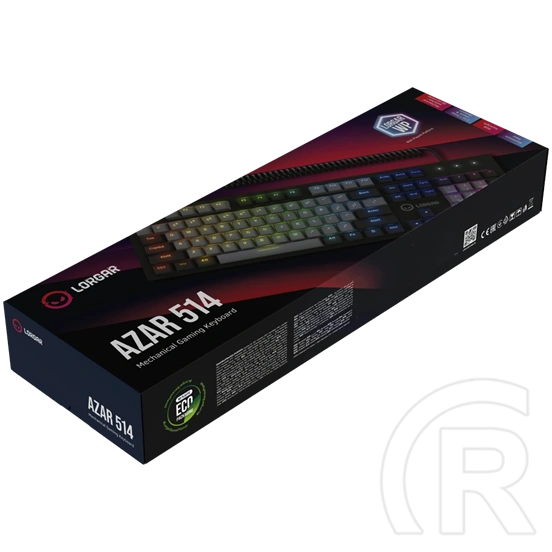 LORGAR Azar 514 mechanikus gamer billentyűzet (Dream Switches, USB, Us, fekete)