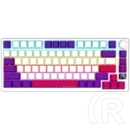 LORGAR KBP7075W vezeték nélküli 75%-os mechanikus gamer billentyűzet (Toxic Purple, USB/Bluetooth, US, fehér)