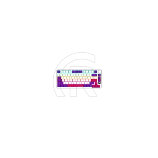 LORGAR KBP7075W vezeték nélküli 75%-os mechanikus gamer billentyűzet (Toxic Purple, USB/Bluetooth, US, fehér)