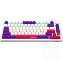 LORGAR KBP7075W vezeték nélküli 75%-os mechanikus gamer billentyűzet (Toxic Purple, USB/Bluetooth, US, fehér)