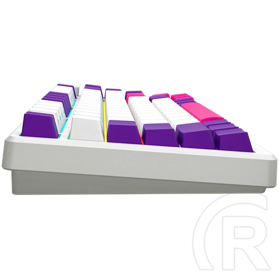 LORGAR KBP7075W vezeték nélküli 75%-os mechanikus gamer billentyűzet (Toxic Purple, USB/Bluetooth, US, fehér)