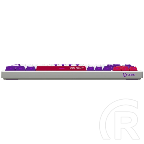 LORGAR KBP7075W vezeték nélküli 75%-os mechanikus gamer billentyűzet (Toxic Purple, USB/Bluetooth, US, fehér)