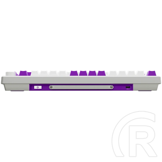 LORGAR KBP7075W vezeték nélküli 75%-os mechanikus gamer billentyűzet (Toxic Purple, USB/Bluetooth, US, fehér)