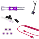 LORGAR KBP7075W vezeték nélküli 75%-os mechanikus gamer billentyűzet (Toxic Purple, USB/Bluetooth, US, fekete/piros)