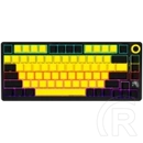 LORGAR KBP7075W vezeték nélküli 75%-os mechanikus gamer billentyűzet (Toxic Purple, USB/Bluetooth, US, fekete/sárga)