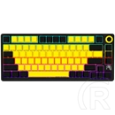 LORGAR KBP7075W vezeték nélküli 75%-os mechanikus gamer billentyűzet (Toxic Purple, USB/Bluetooth, US, fekete/sárga)
