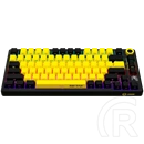 LORGAR KBP7075W vezeték nélküli 75%-os mechanikus gamer billentyűzet (Toxic Purple, USB/Bluetooth, US, fekete/sárga)