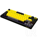 LORGAR KBP7075W vezeték nélküli 75%-os mechanikus gamer billentyűzet (Toxic Purple, USB/Bluetooth, US, fekete/sárga)