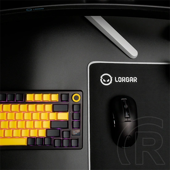 LORGAR KBP7075W vezeték nélküli 75%-os mechanikus gamer billentyűzet (Toxic Purple, USB/Bluetooth, US, fekete/sárga)