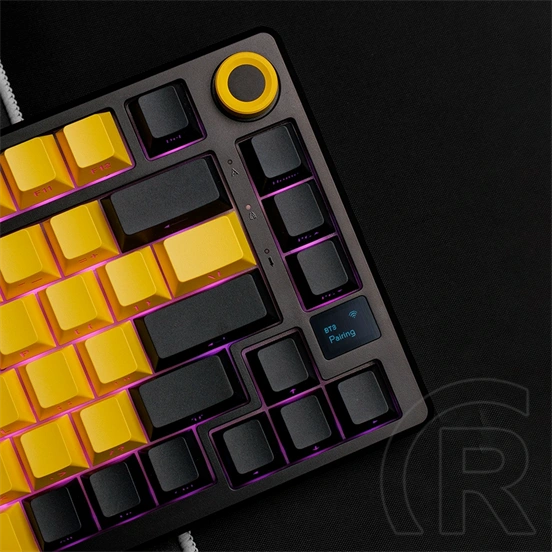 LORGAR KBP7075W vezeték nélküli 75%-os mechanikus gamer billentyűzet (Toxic Purple, USB/Bluetooth, US, fekete/sárga)