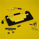 LORGAR KBP7075W vezeték nélküli 75%-os mechanikus gamer billentyűzet (Toxic Purple, USB/Bluetooth, US, fekete/sárga)