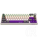 LORGAR KBP70MW vezeték nélküli 65%-os mechanikus gamer billentyűzet (Toxic Purple, USB/Bluetooth, US, bézs)