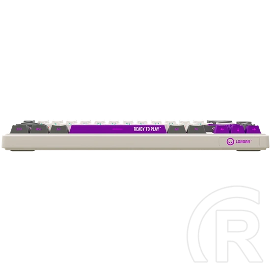 LORGAR KBP70MW vezeték nélküli 65%-os mechanikus gamer billentyűzet (Toxic Purple, USB/Bluetooth, US, bézs)