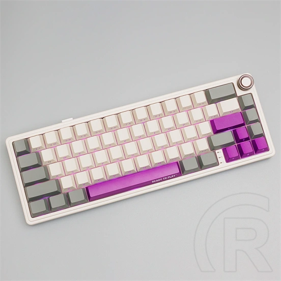 LORGAR KBP70MW vezeték nélküli 65%-os mechanikus gamer billentyűzet (Toxic Purple, USB/Bluetooth, US, bézs)