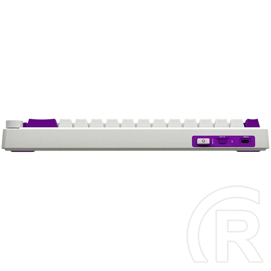 LORGAR KBP70MW vezeték nélküli 65%-os mechanikus gamer billentyűzet (Toxic Purple, USB/Bluetooth, US, fehér)