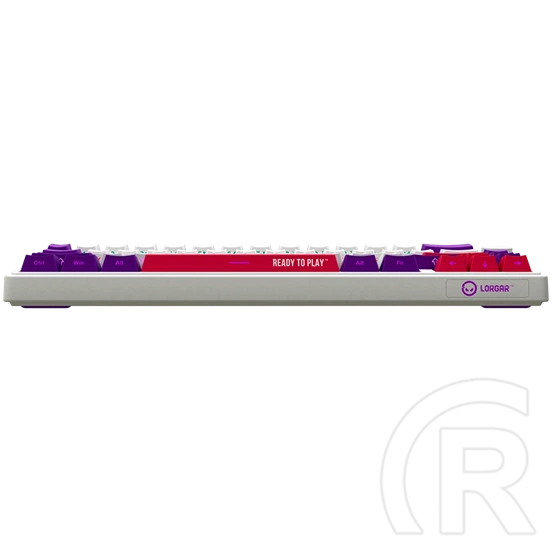 LORGAR KBP70MW vezeték nélküli 65%-os mechanikus gamer billentyűzet (Toxic Purple, USB/Bluetooth, US, fehér)
