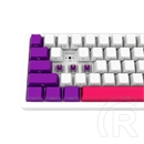 LORGAR KBP70MW vezeték nélküli 65%-os mechanikus gamer billentyűzet (Toxic Purple, USB/Bluetooth, US, fehér)