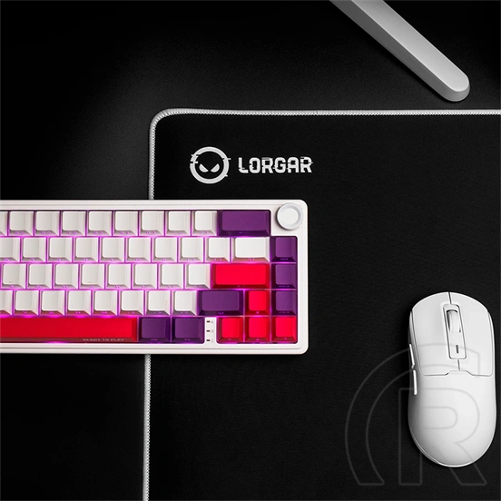 LORGAR KBP70MW vezeték nélküli 65%-os mechanikus gamer billentyűzet (Toxic Purple, USB/Bluetooth, US, fehér)