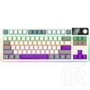 LORGAR KBP70TKLW Pro vezeték nélküli mechanikus gamer billentyűzet (Toxic Purple, USB/Bluetooth, US, bézs)