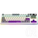 LORGAR KBP70TKLW Pro vezeték nélküli mechanikus gamer billentyűzet (Toxic Purple, USB/Bluetooth, US, bézs)