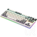LORGAR KBP70TKLW Pro vezeték nélküli mechanikus gamer billentyűzet (Toxic Purple, USB/Bluetooth, US, bézs)