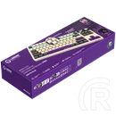 LORGAR KBP70TKLW Pro vezeték nélküli mechanikus gamer billentyűzet (Toxic Purple, USB/Bluetooth, US, bézs)